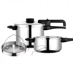 Fagor Dual Xpress Set 2 Ollas a Presión 6L + 4L con Cestillo