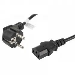 Lanberg Cable de Extensión CEE 7/7 a IEC 320 C13 Macho/Hembra 1.8m VDE Negro
