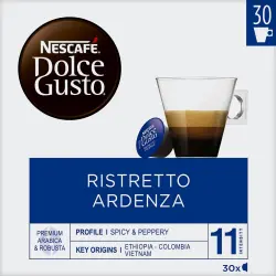 NESCAFE DOLCE GUSTO - Estuche 30 cápsulas NESCAFE DOLCE GUSTO café Ristretto Ardenza Premium arábica y robusta de Ethiopía, Colombia y Vietnam intensidad 11.