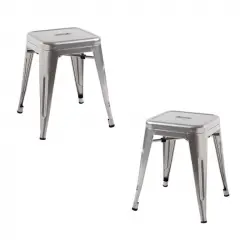 Packs Taburetes Pequeños - Pack 2 Taburetes Torix Pequeños - Gris metalizado
