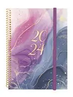 Agenda anual 2024 Finocam A5 Design Collection E10 semana vista horizontal Goldy catalán
