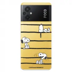 Funda Para Xiaomi Poco M5 Oficial De Peanuts Snoopy Rayas - Snoopy