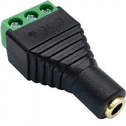 Goobay Conector Jack 3.5mm TRS Terminal de Tornillo 3 Pin Hembra