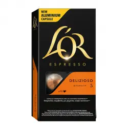 L'OR ESPRESSO - Estuche 10 Cápsulas Café Delizioso Intensidad 5 Compatibles Con Máquinas Nespresso Original