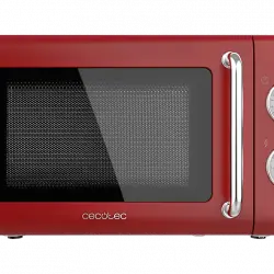 Microondas con grill - Cecotec ProClean 3110 Retro Red, 700 W, 6 niveles, Retro, 20 L, Red