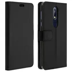 Avizar Funda Libro Billetera Negra para Nokia 7.1