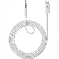 Cable USB - CellularLine AUXMUSICMFIW, Jack 3,5mm, Lightning, Blanco