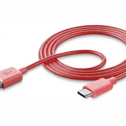 Cable USB - CellularLine USBDATATYCSMART, USB, 1 metro, A, C, Rosa