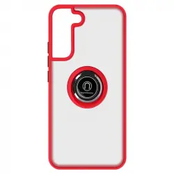 Carcasa Samsung Galaxy S22 Plus Bimaterial Anillo Metálico Soporte De Vídeo Rojo