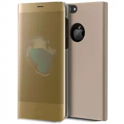 Cool Funda Flip Cover Clear View Dorado para iPhone 7 / 8 / SE 2020 / SE 2022