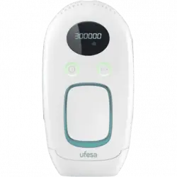 Depiladora IPL - Ufesa DL3000, Sensor de tono piel, 300.000 Pulsaciones, 5 Niveles intensidad, Pantalla LCD, Cara y cuerpo, Blanco/Torquesa
