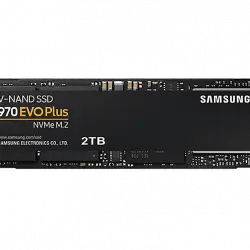 Disco duro interno 2 TB - Samsung 970 Evo Plus MZ-V7S2T0BW, SSD, M.2, Para Windows, 3500 MB/s, Negro
