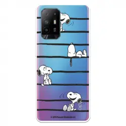 Funda para Oppo A74 4G Oficial de Peanuts Snoopy Rayas - Snoopy