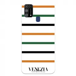 Funda Para Samsung Galaxy M31 Del Venezia Fondo Blanco Rayas - Licencia Oficial Venezia Football Club