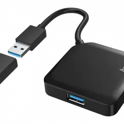 Hub USB/Concentrador - Hama 00200116, 4 Puertos, USB 3.2, Negro