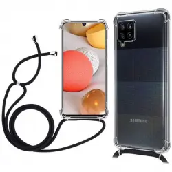 Icoveri Funda con Cordón Negro para Samsung Galaxy A42