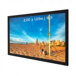 Kimex Pantalla de Proyección Fija con Marco 3x1.69m Formato 16:9