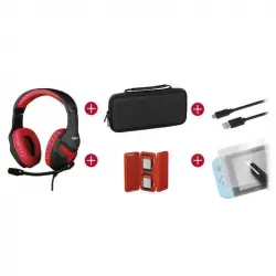 Konix Mythics Starter Pack Funda de Viaje para Nintendo Switch + Auricular Gaming USB-C