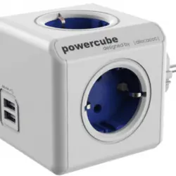 Regleta - PowerCube BXPC1200 Azul, 4 tomas + USB