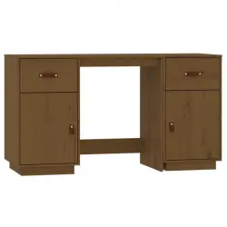 Vidaxl Escritorio Armarios Madera Maciza Pino Marrón Miel 135x50x75cm