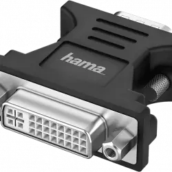 Adaptador - Hama 00200341, De conector VGA a enchufe DVI, Negro