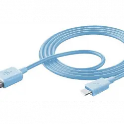 Cable USB - CellularLine USBDATATYCSMARTB, MicroUSB, USB, Blanco