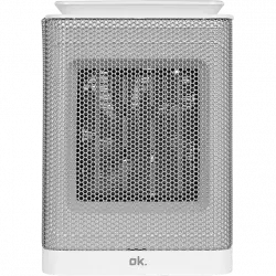 Calefactor - OK OFH 1521T ES, Cerámico, 1500 W, Control táctil, 45dB, Apagado automático, ABS, Blanco