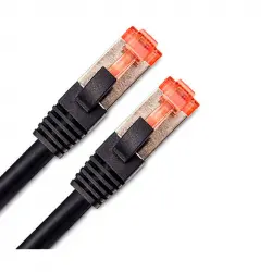 DCU Tecnologic Cable De Red RJ45 S/STP CAT 6A 5m Negro/Rojo