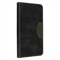 Funda Para Galaxy S23 Tarjetero Y Soporte Vídeo Polipiel Bicolor Negro