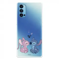 Funda Para Oppo Reno4 5g Oficial De Disney Angel & Stitch Beso - Lilo & Stitch