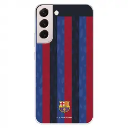 Funda para Samsung Galaxy S22 del FC Barcelona Fondo Rayas Verticales Licencia Oficial