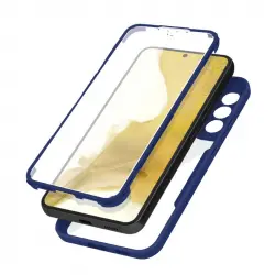 Funda Samsung S22 Trasera De Plexiglás Y Delantera De Polímero Marco Azul