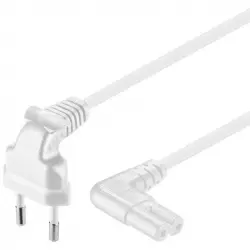 Goobay Cable de Alimentación IEC-320/C7 Acodado 3m Blanco