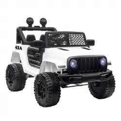 Homcom Coche Eléctrico Todoterreno 12V Blanco para Niños +3 Años