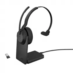 Jabra Evolve 2 55 Auriculares Bluetooth con Base de carga paraOficina/Centro de llamadas Negros