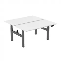 Kimex Escritorio Doble Motorizado Ergonómico 160x75cm Blanco/Negro