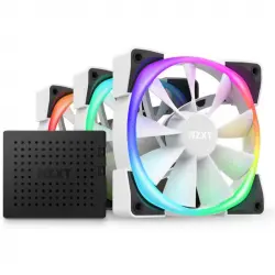NZXT AER RGB 2 Ventiladores Triples LED PWM 120mm Blanco con Controlador de Iluminación