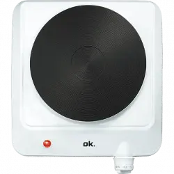 Placa portátil - OK OSP 1520 W, Inducción, 1500 180 mm, 1 zona, Control mecánico, Esmaltado, Blanco
