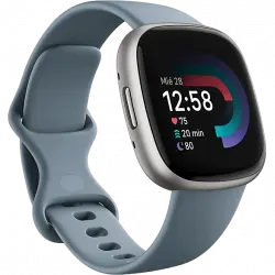 Smartwatch - Fitbit Versa 4, 1.34" FHD AMOLED, 129 209 mm, 5 ATM, Bluetooth 5.0, 6 días, Azul Platino