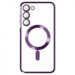 Avizar Funda Magsafe con Protección de Cámara Transparente/Violeta para Samsung S23 Plus