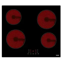 Placa Vitrocerámica Svan Sv4600 6000w 4 Zonas Cristal Negro 59 Cm