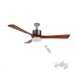Ventilador De Techo Orbegozo, 3 Aspas De Madera, Luz Led, Mando A Distancia.