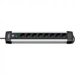 Brennenstuhl Premium-Alu-Line Regleta Enchufes con 8 Tomas de Corriente 3m Plateado/Negro