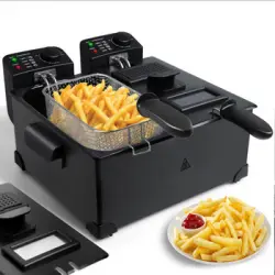 Freidora De Doble Cubeta. 3600w, Capacidad Total 6l Aigostar Feast