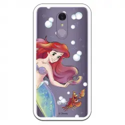 Funda Oficial Disney Sirenita Y Sebastián Transparente Para Lg Q7 - La Sirenita