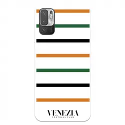 Funda para Xiaomi Redmi Note 10 5G del Venezia Fondo Blanco Rayas - Licencia Oficial Venezia Football Club