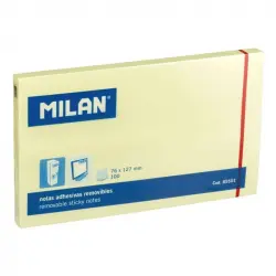 Milan Caja de 10 Blocs de Notas Adhesivas 7.6x12.7cm Amarillas