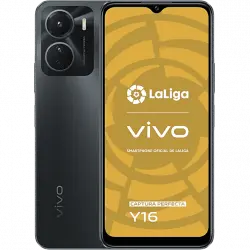 Móvil - vivo Y16, Elegant Black, 128GB, 4GB, 6.51" HD, Helio P35, Doble cámara 13MP, 5000mAh, Dual SIM, Android