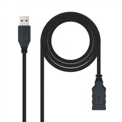 Nanocable Cable USB 3.0 Alargador Macho/Hembra 3m Negro
