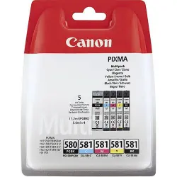 Pack de Cartucho de tintas 5 colores (CMYK/PGBK) Canon PGI-580 + CLI-581 2078C005